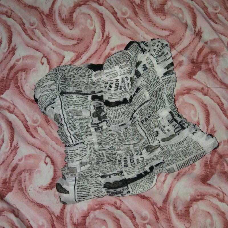 Zara Newspaper Corset Top