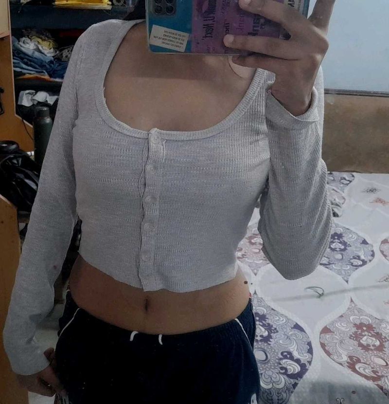 Forever 21 Grey Crop Top