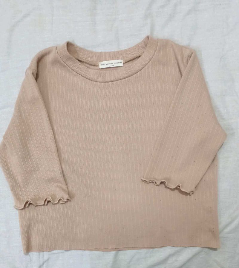 Crop Cream Color Top