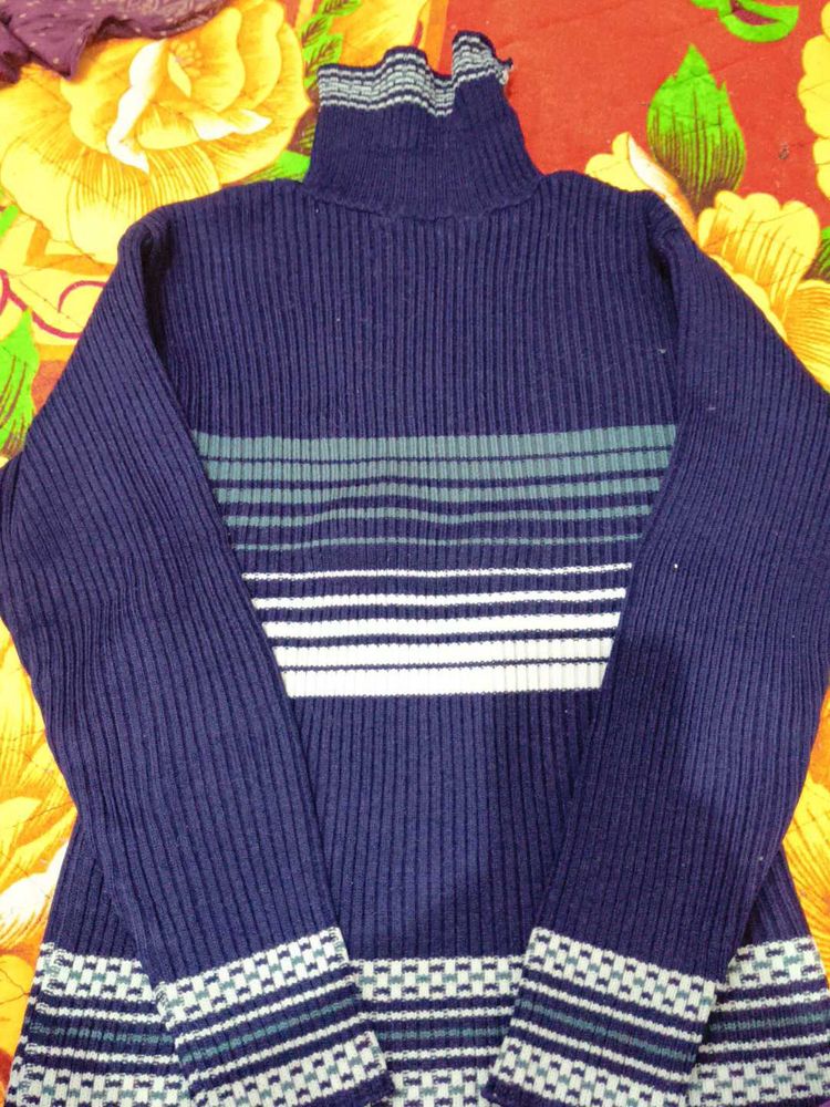 Striped Turtleneck Sweater