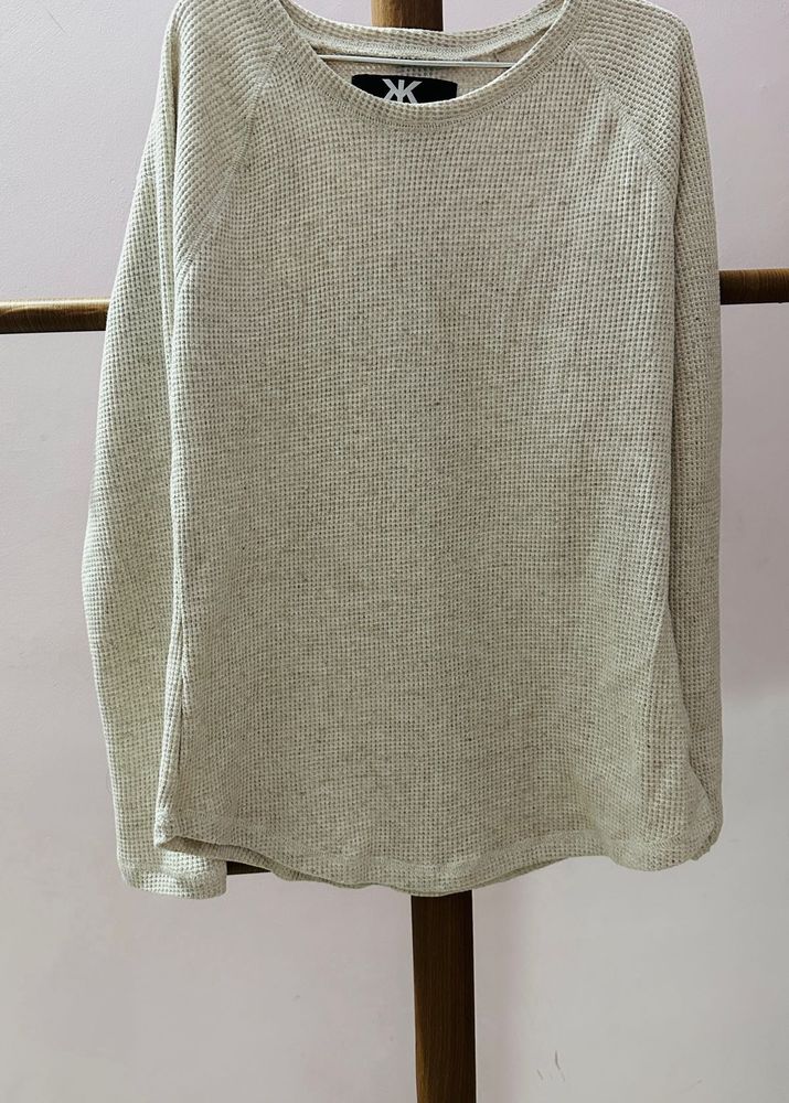 Neutral Waffle Knit Long Sleeve