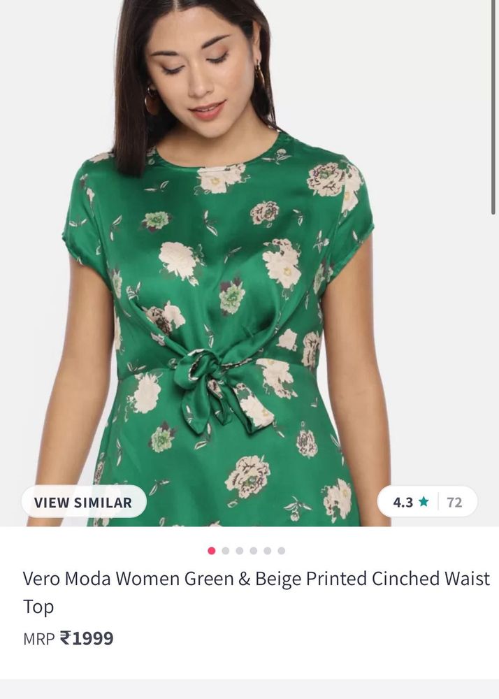 Green Floral Top
