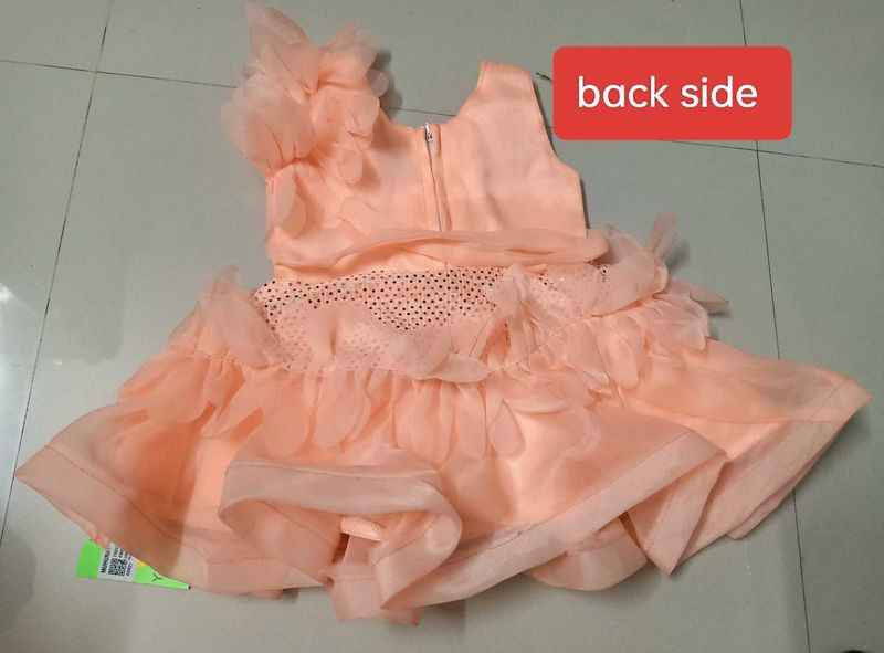 Peach Flower Girl Dress