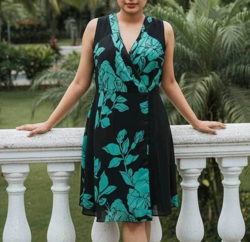 Floral Print Wrap Dress