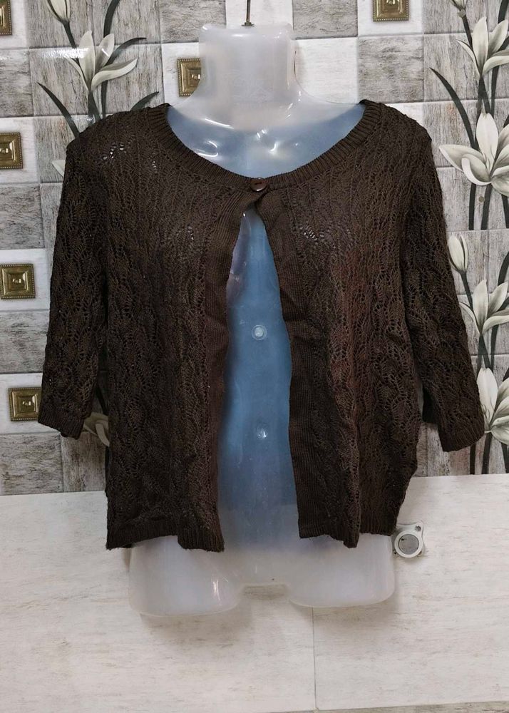 Brown Knit Cardigan