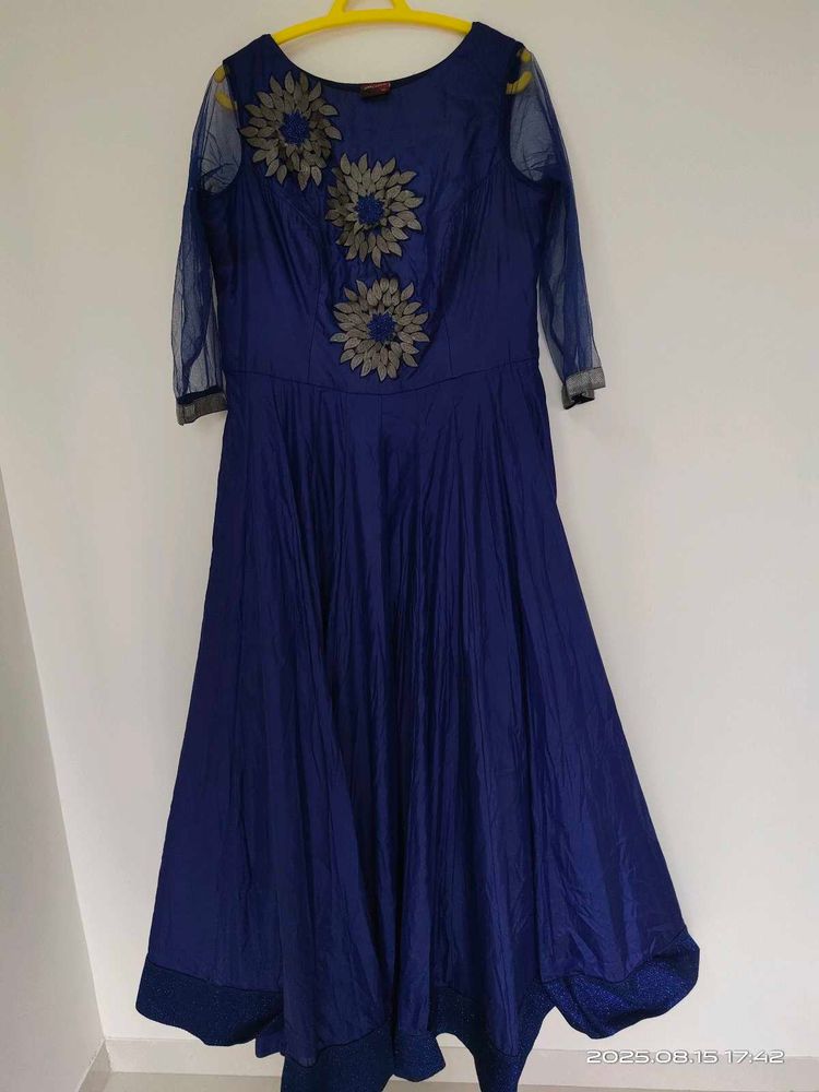 Elegant Blue Ethnic Gown - XL
