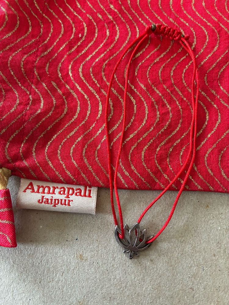 Amrapali Silver lotus charm bracelet