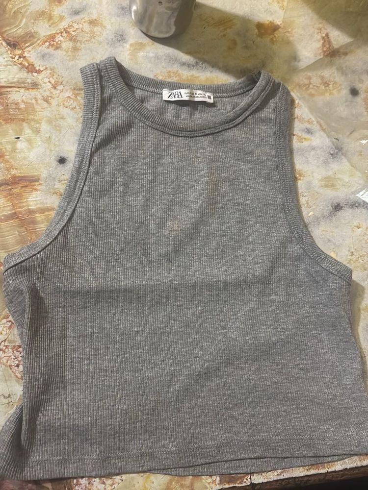 Stylish Grey Crop Top