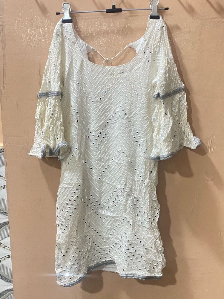 White Embroidered garara