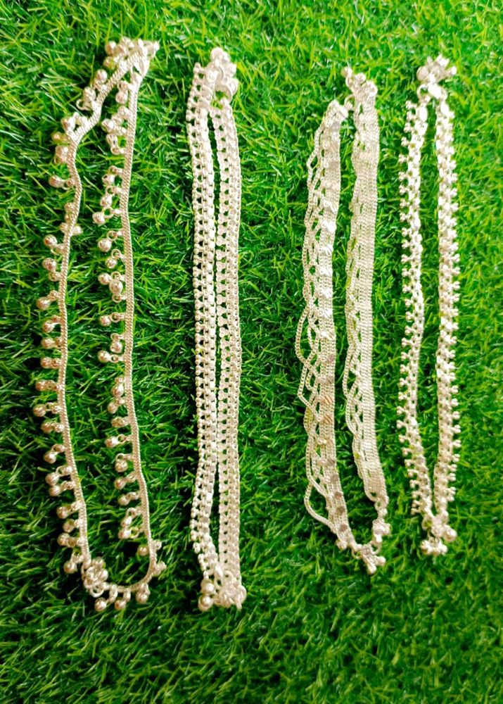 Silver Anklet Set