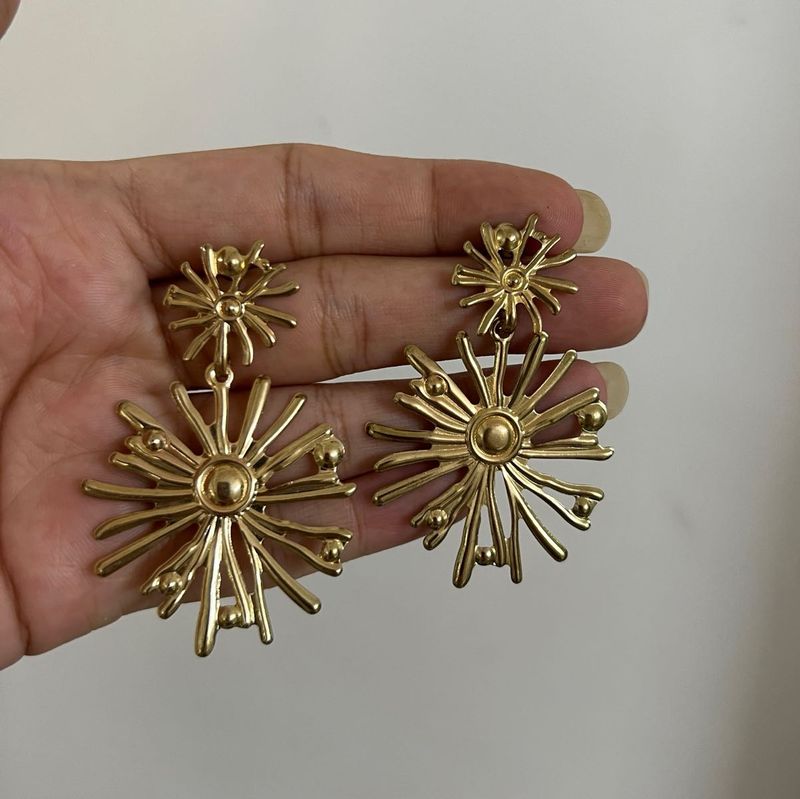 Golden Flower Earrings