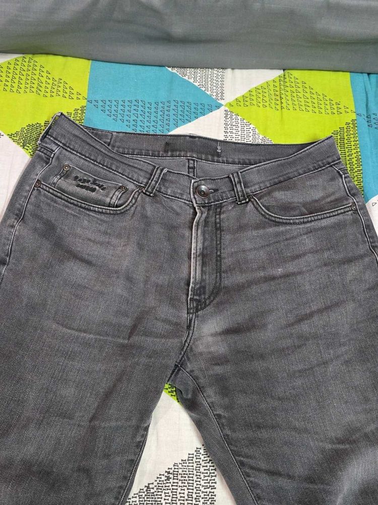 Gray Straight Leg Jeans