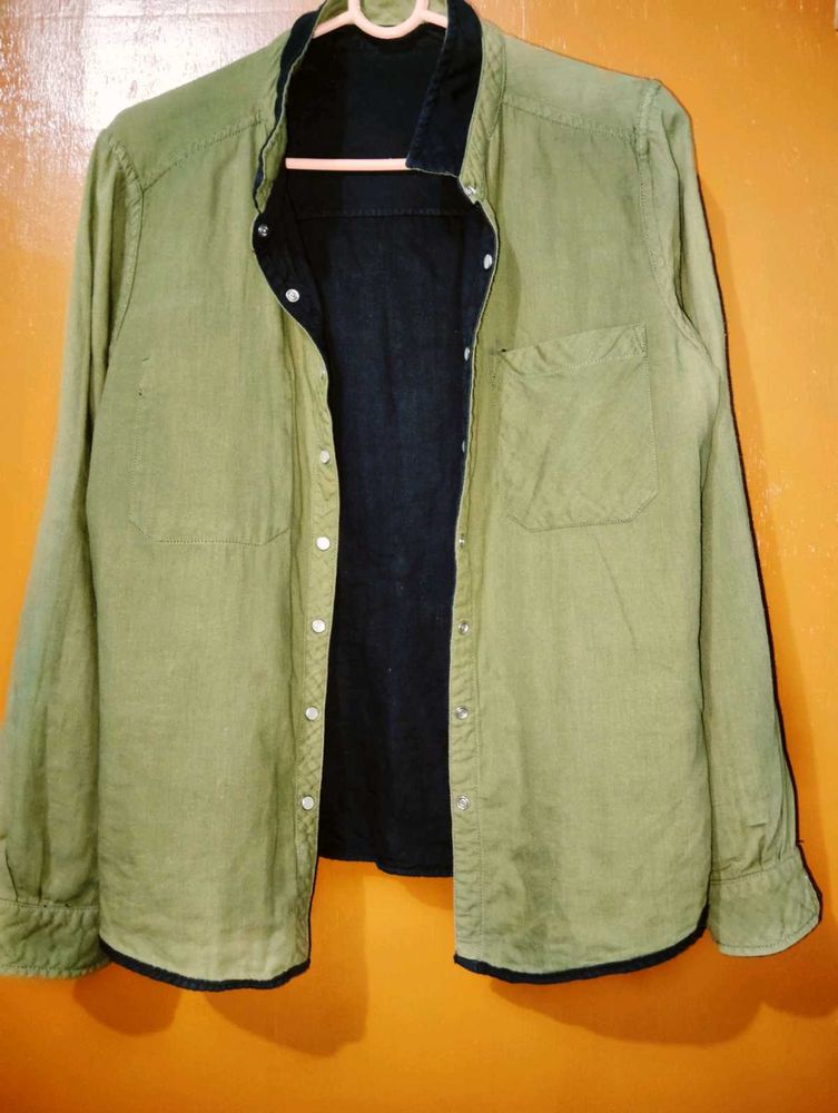 Roadster Reversible Shirt (Olive Green &amp; Black)