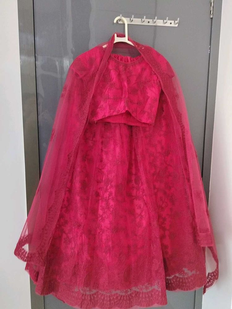 Red Stiched Lahenga