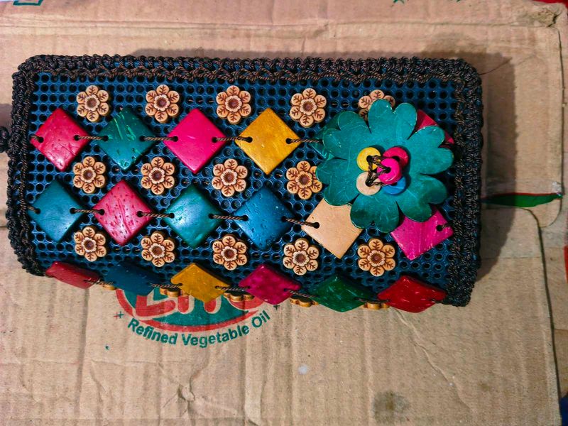 Handmade Colorful Wooden Clutch
