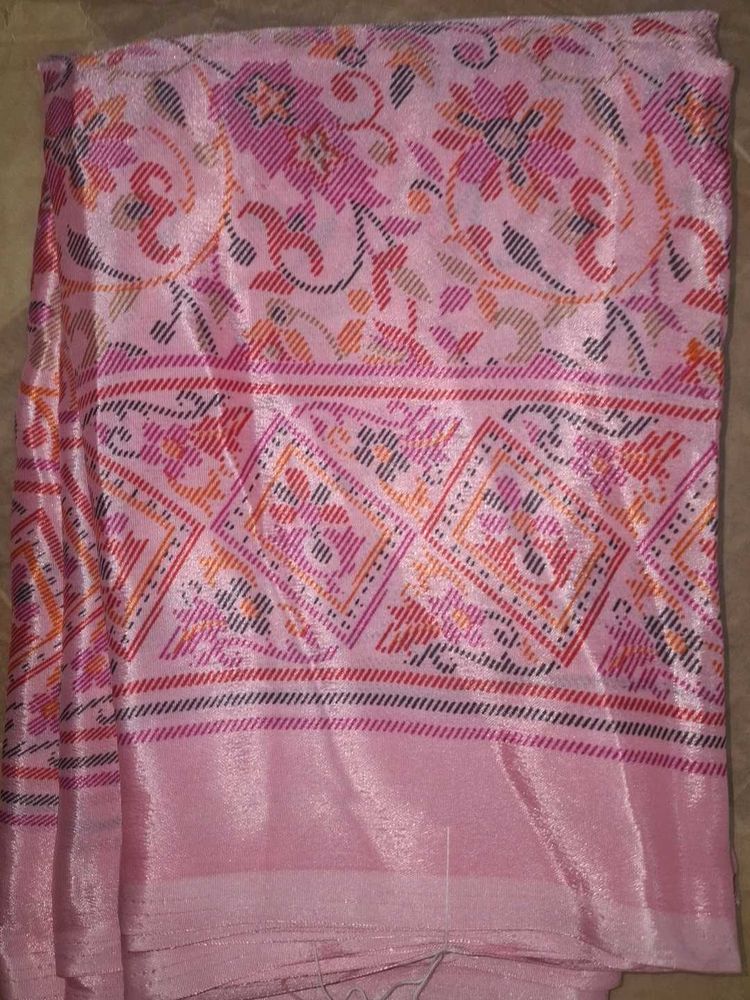 Pink Floral Saree