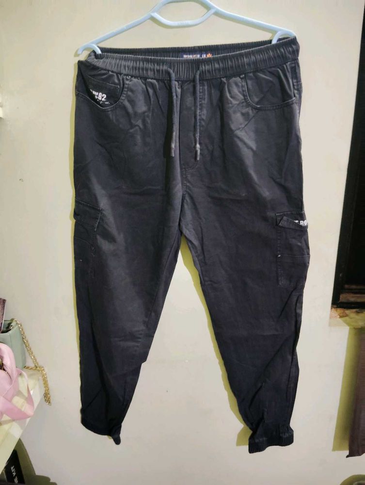 Black Cargo Joggers