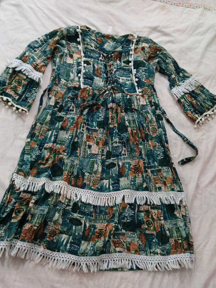 Boho Print Dress midi