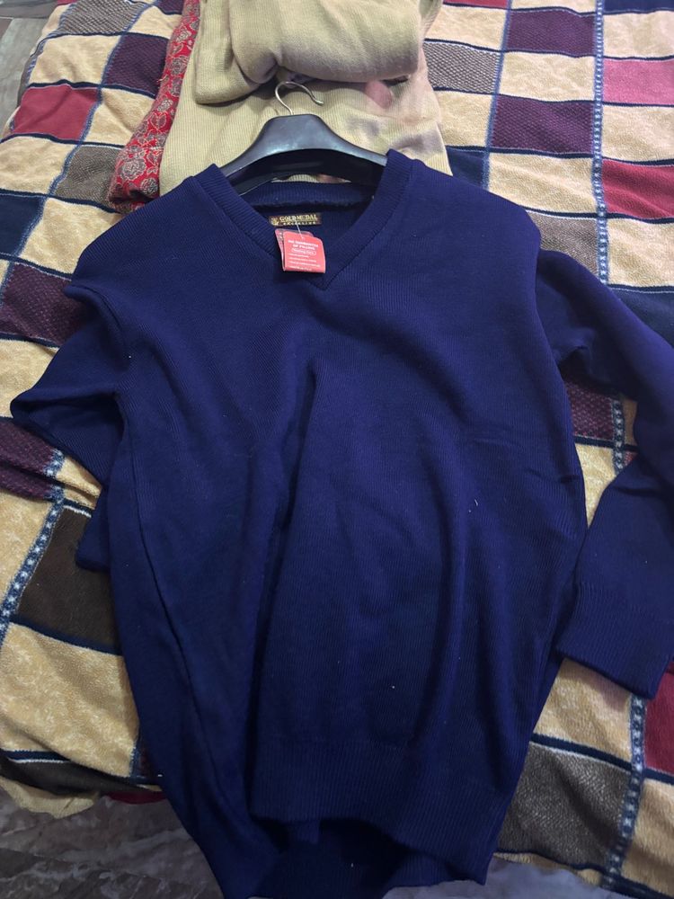 Navy Blue V-Neck Sweater