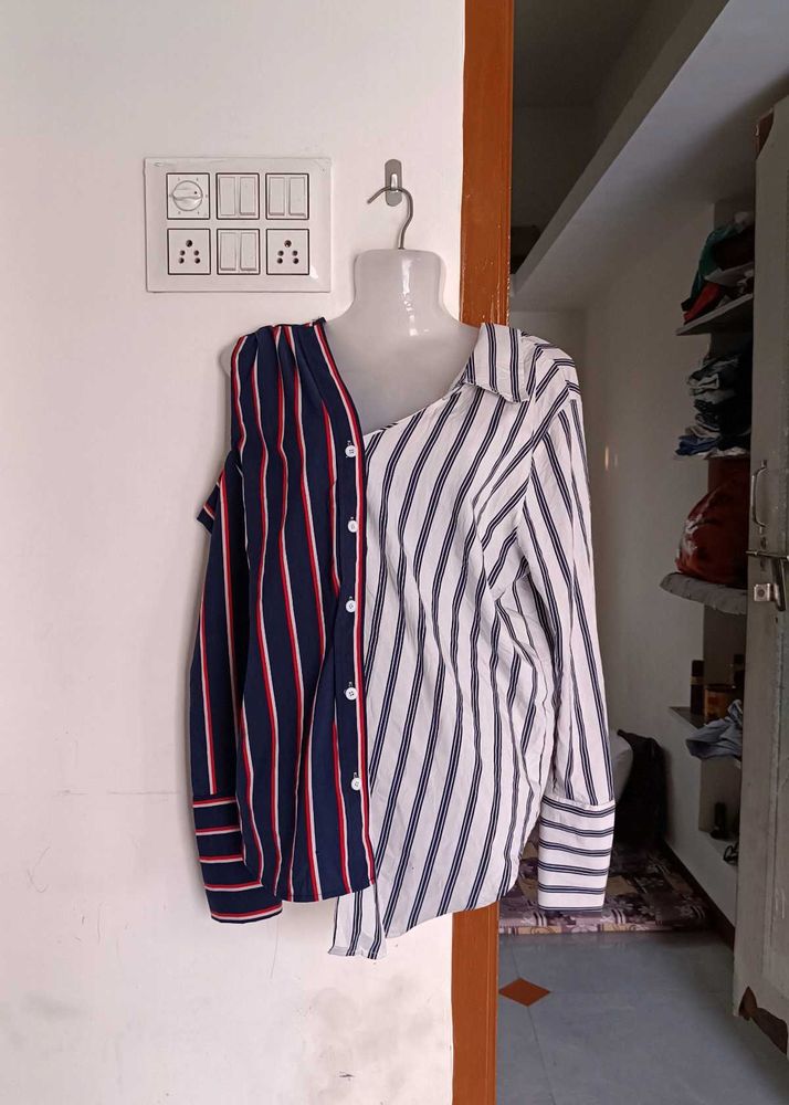Striped Asymmetrical Shirt
