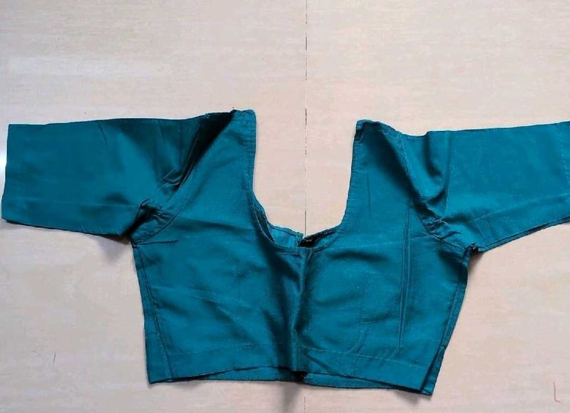 Teal Green Readymade Blouse