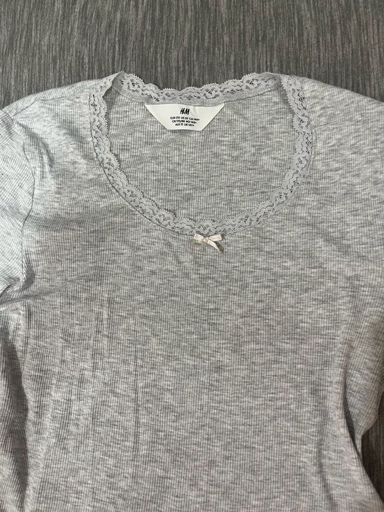 Light Grey Ripped Short Sleeve Top