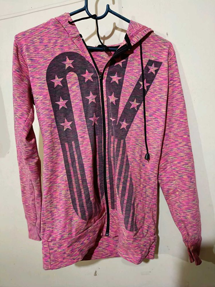 Pink Full Zip Hoodie