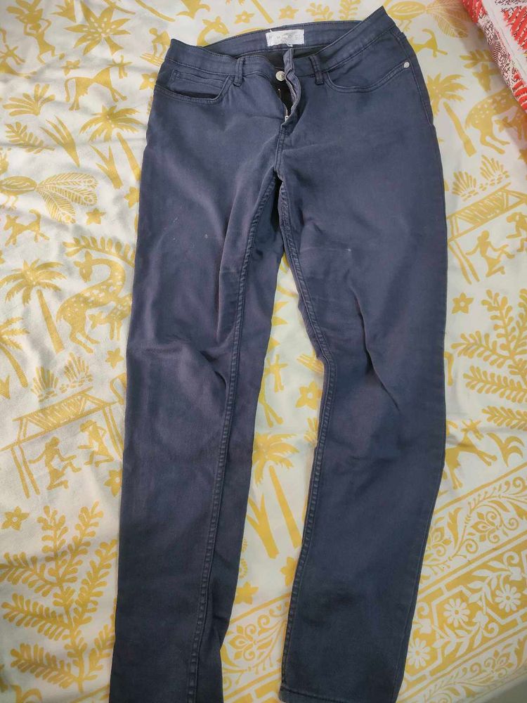 Navy Blue Jeans Mango
