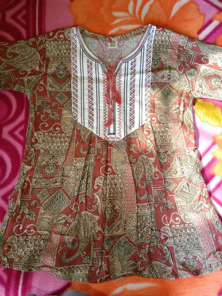 Boho Embroidered Tunic Top