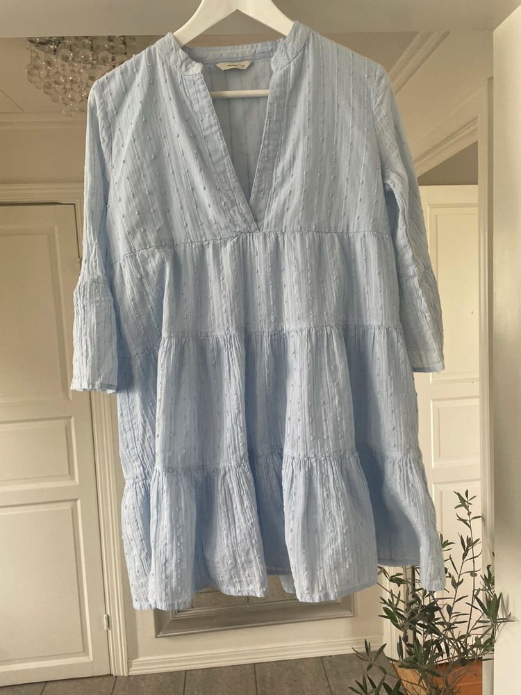 ONLY Light Blue Tiered Mini Dress