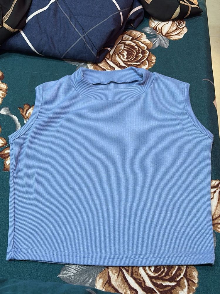 Blue Sleeveless Top