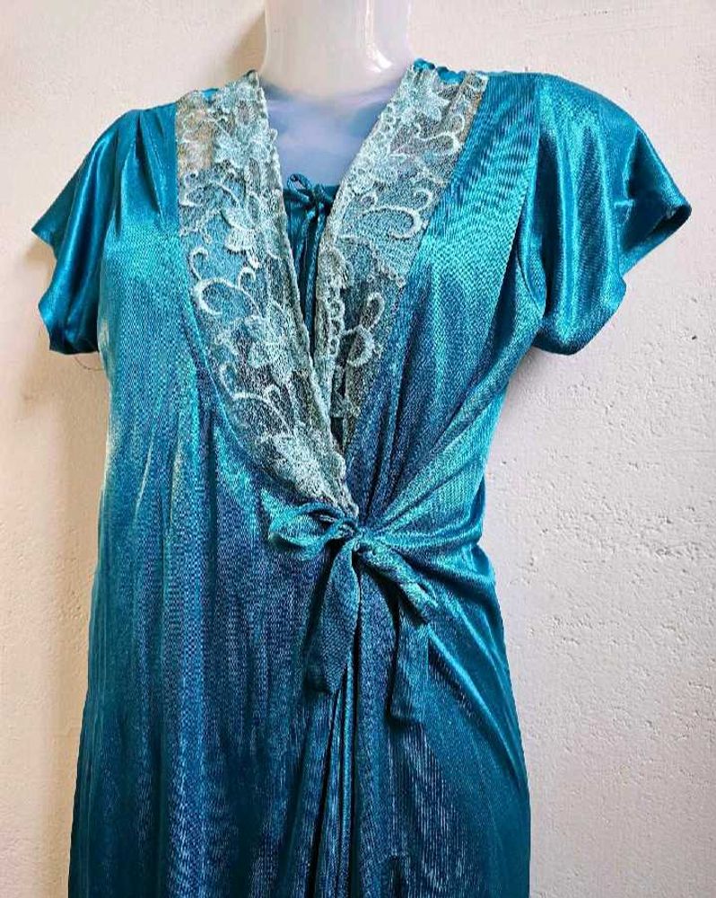 Teal Satin Nightsuit