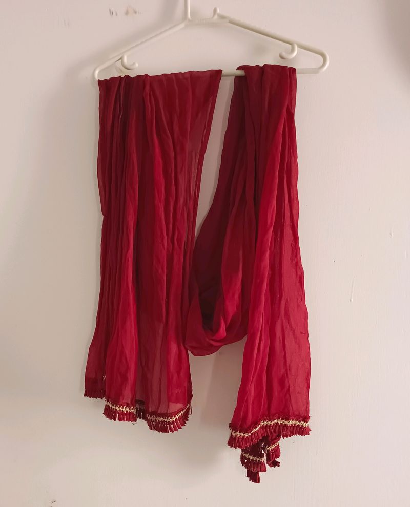 2 Combo Red Colour Dupatta