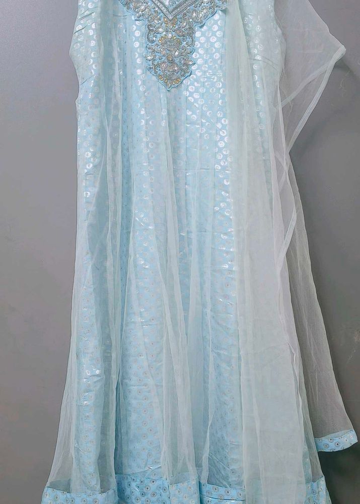 Light Blue Embellished Anarkali