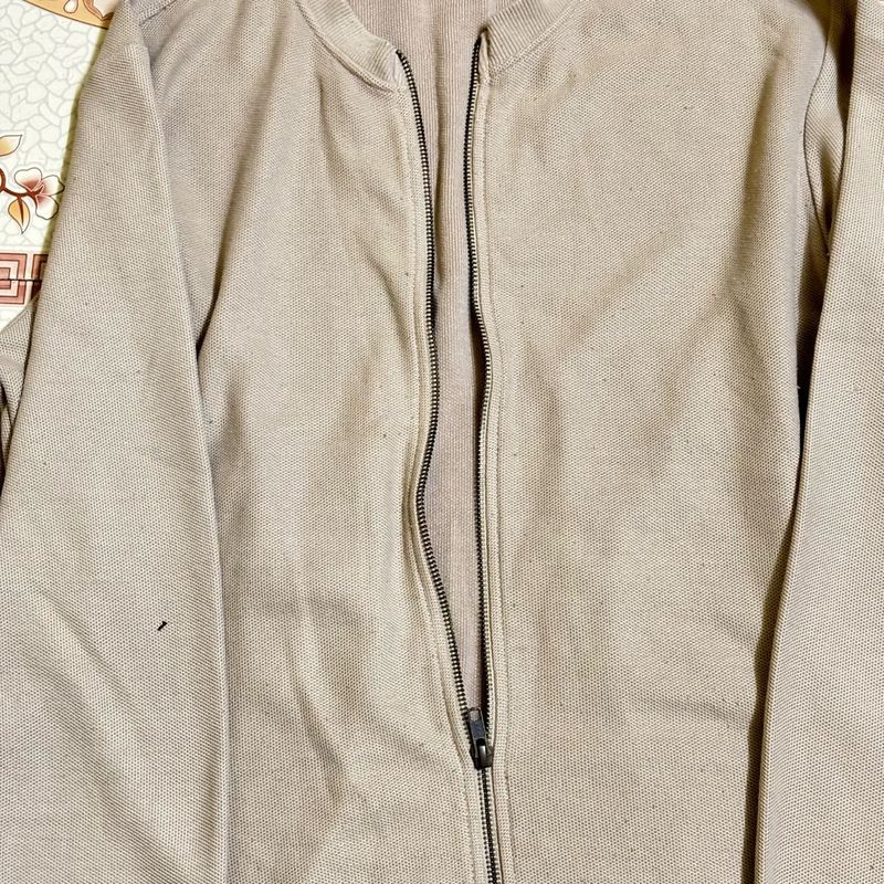 Cotton Blend Jacket With Nude Colour