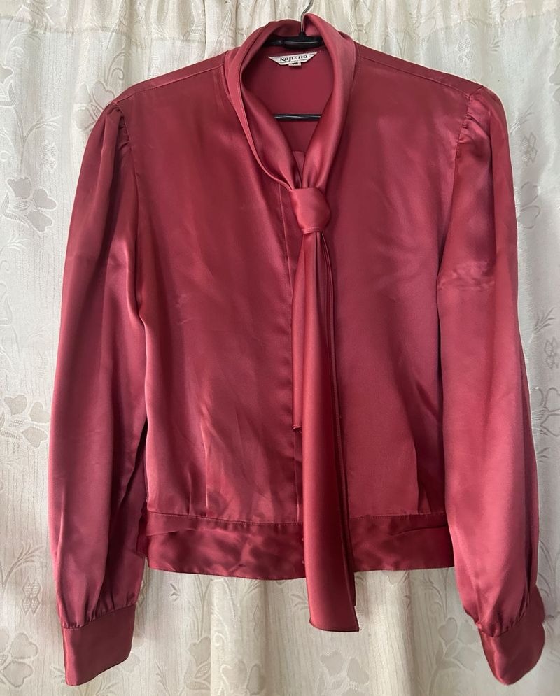 Vintage Silk Tie-Neck Blouse