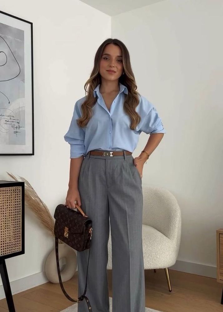 Tom Tailor Old Money Gray Wide Leg Trousers