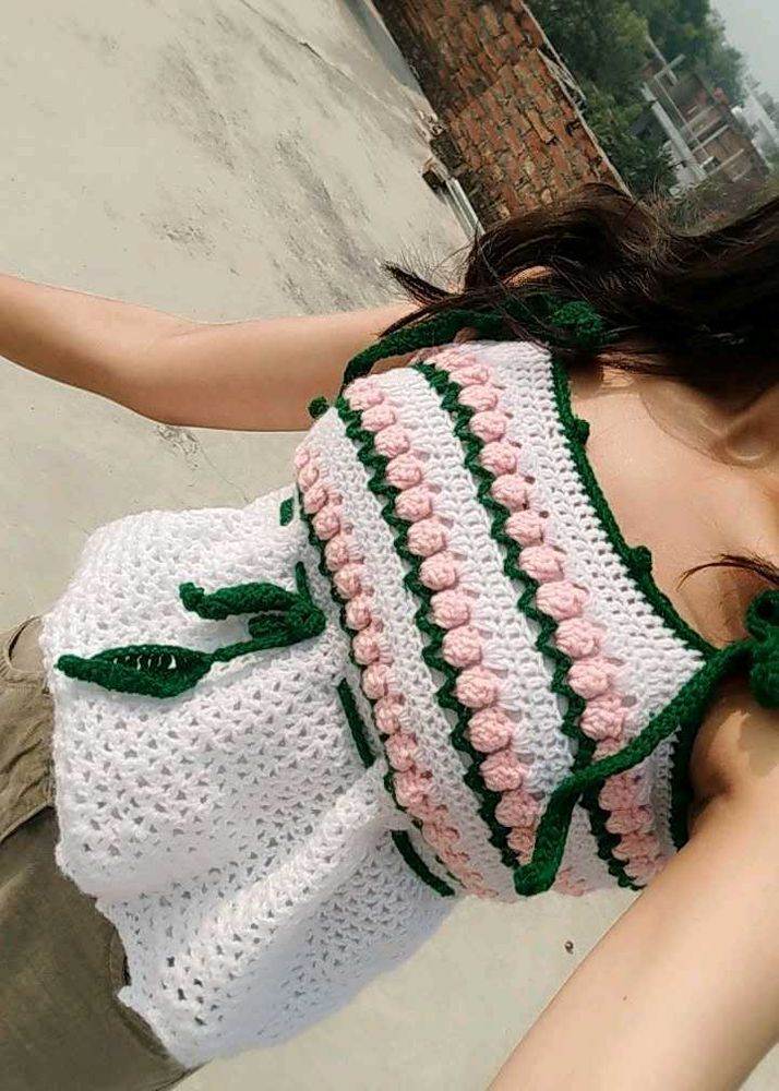 Crochet babydoll Crop Top