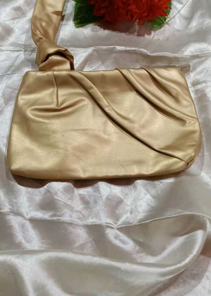 Vintage Gold Satin Clutch