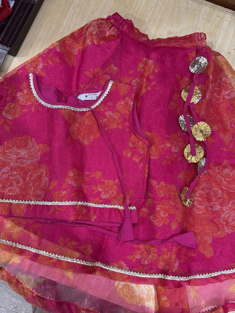 Cute Pink Girls lehenga set