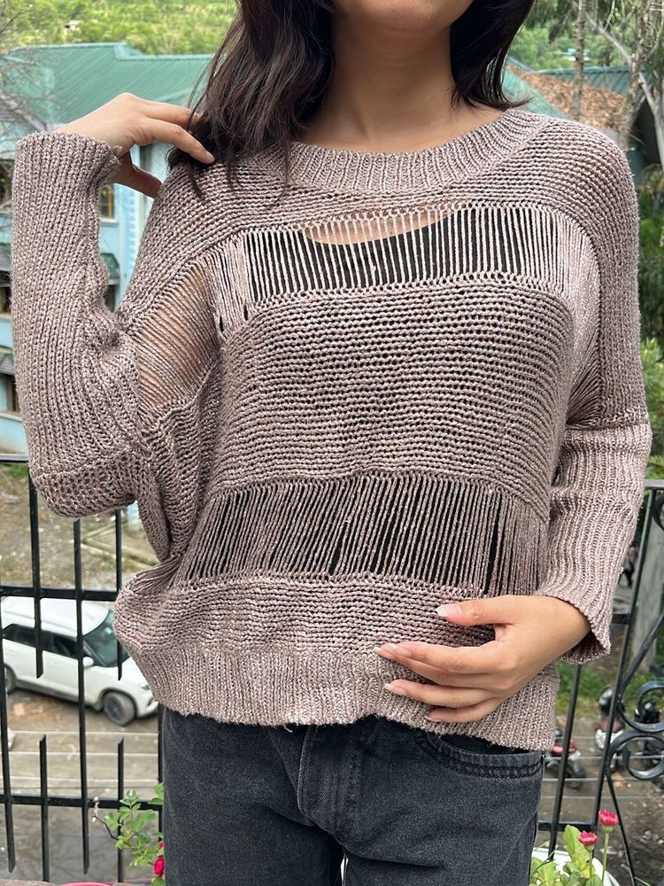 Distressed Knit Sweater