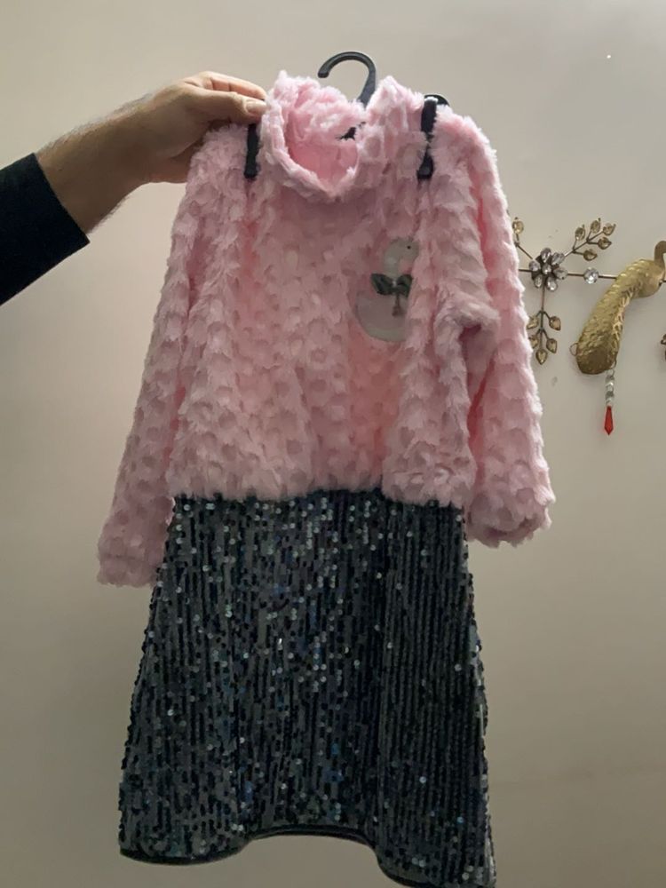 Girls Pink &amp; Sequin Dress