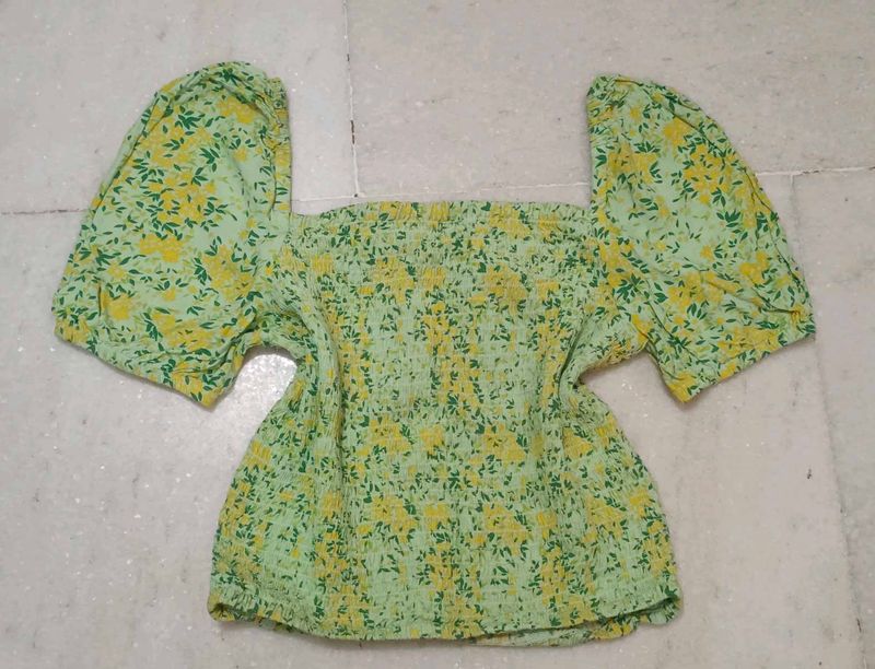 Floral Green Top