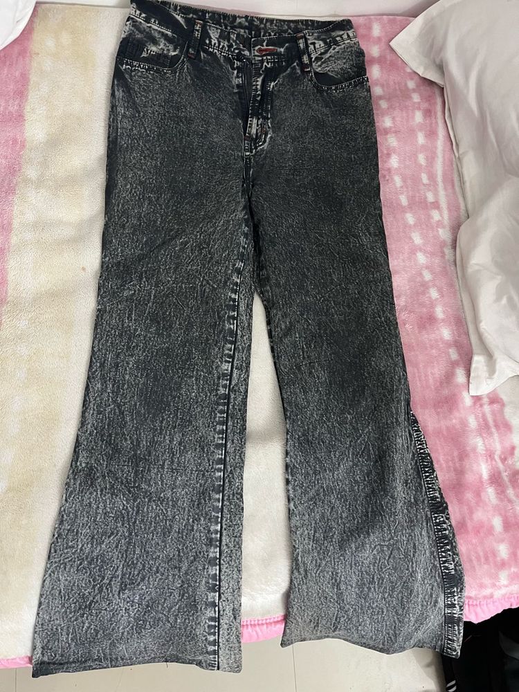 Acid Wash Flare Jeans