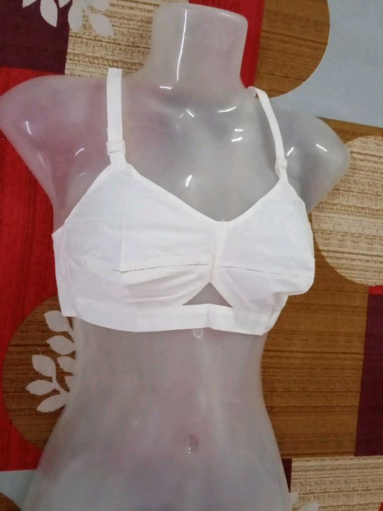 White Cotton Bra - Size 38D
