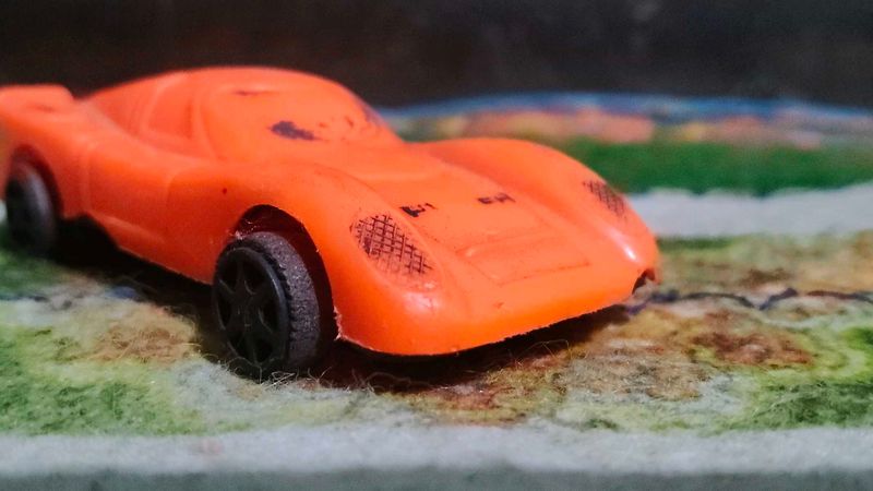 Orange Toy Car &amp; a small sketch colour