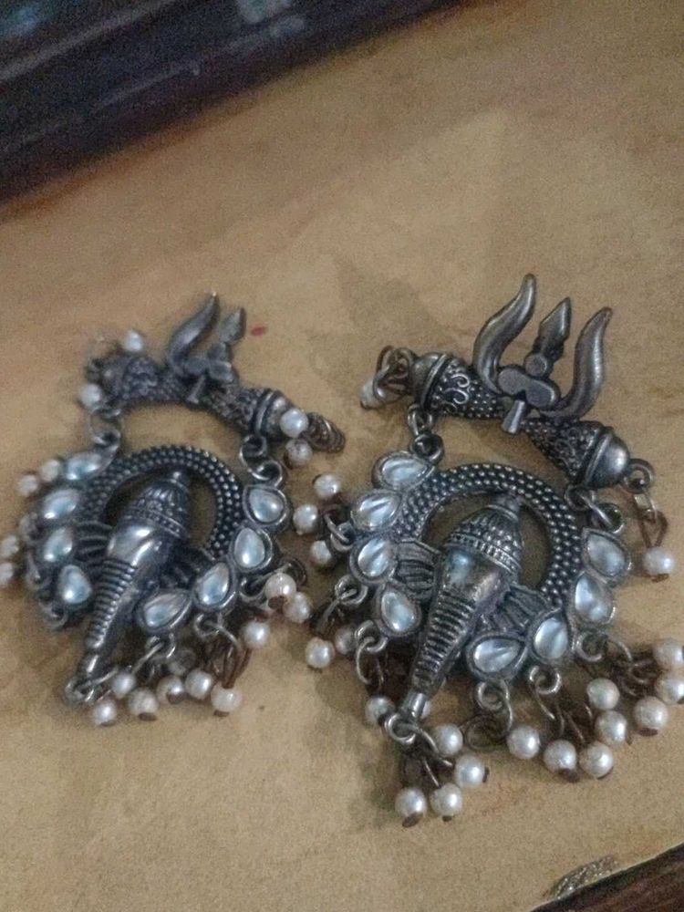 Vintage Silver Ganesha Earrings
