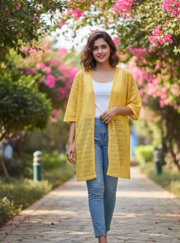 Yellow Sheer Cardigan Jacket