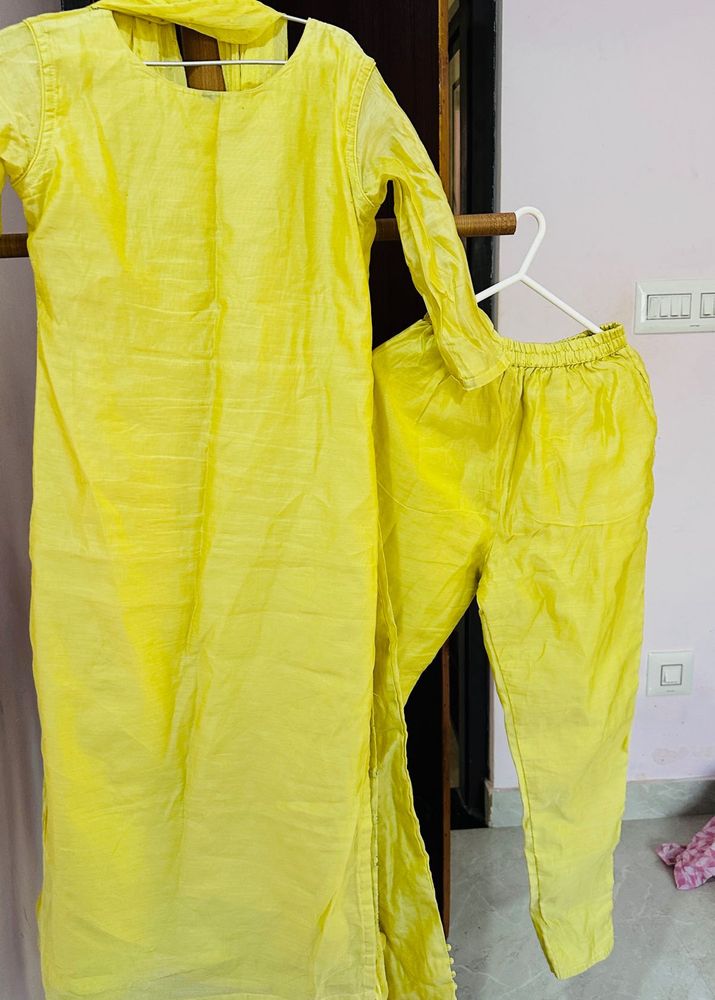 Yellow Kurta Pant Set