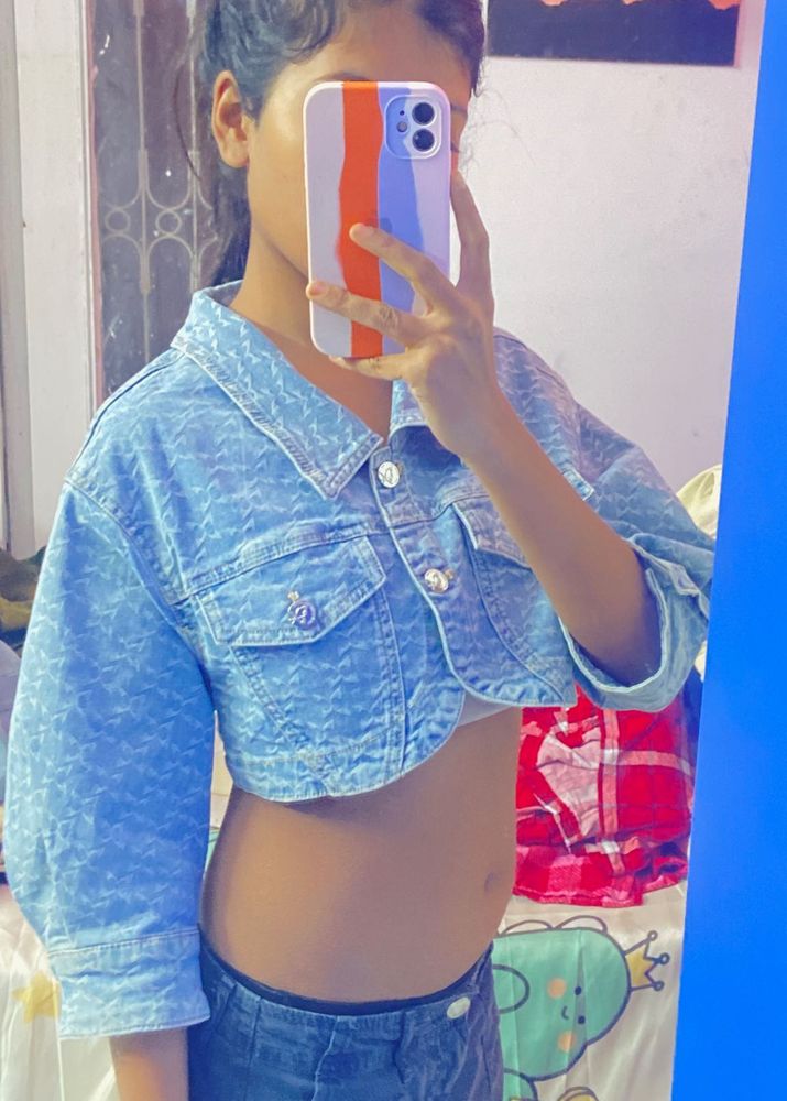 Denim Cropped Jacket